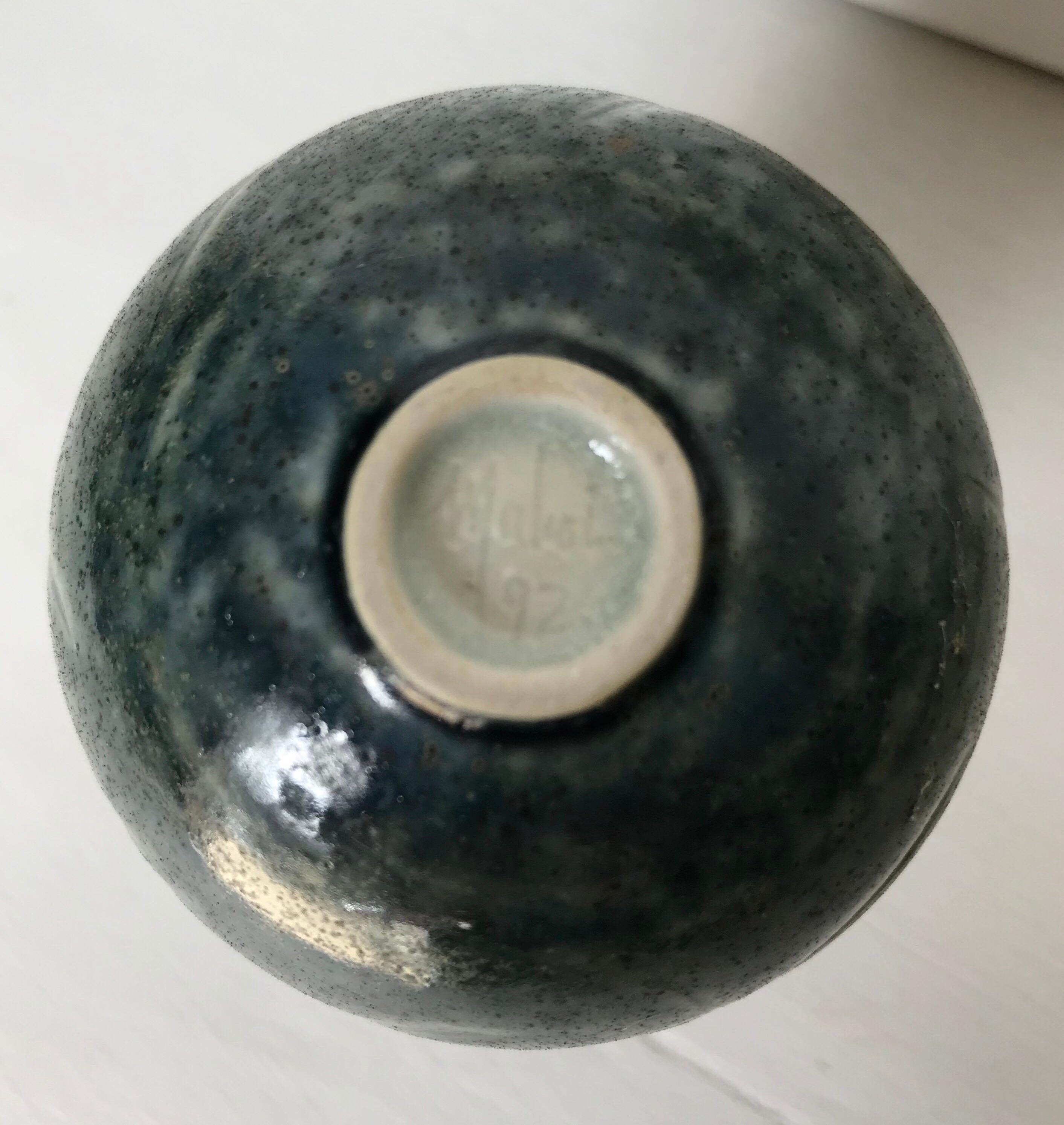 Ceramic Petite Organic Modern Celadon Vase For Sale