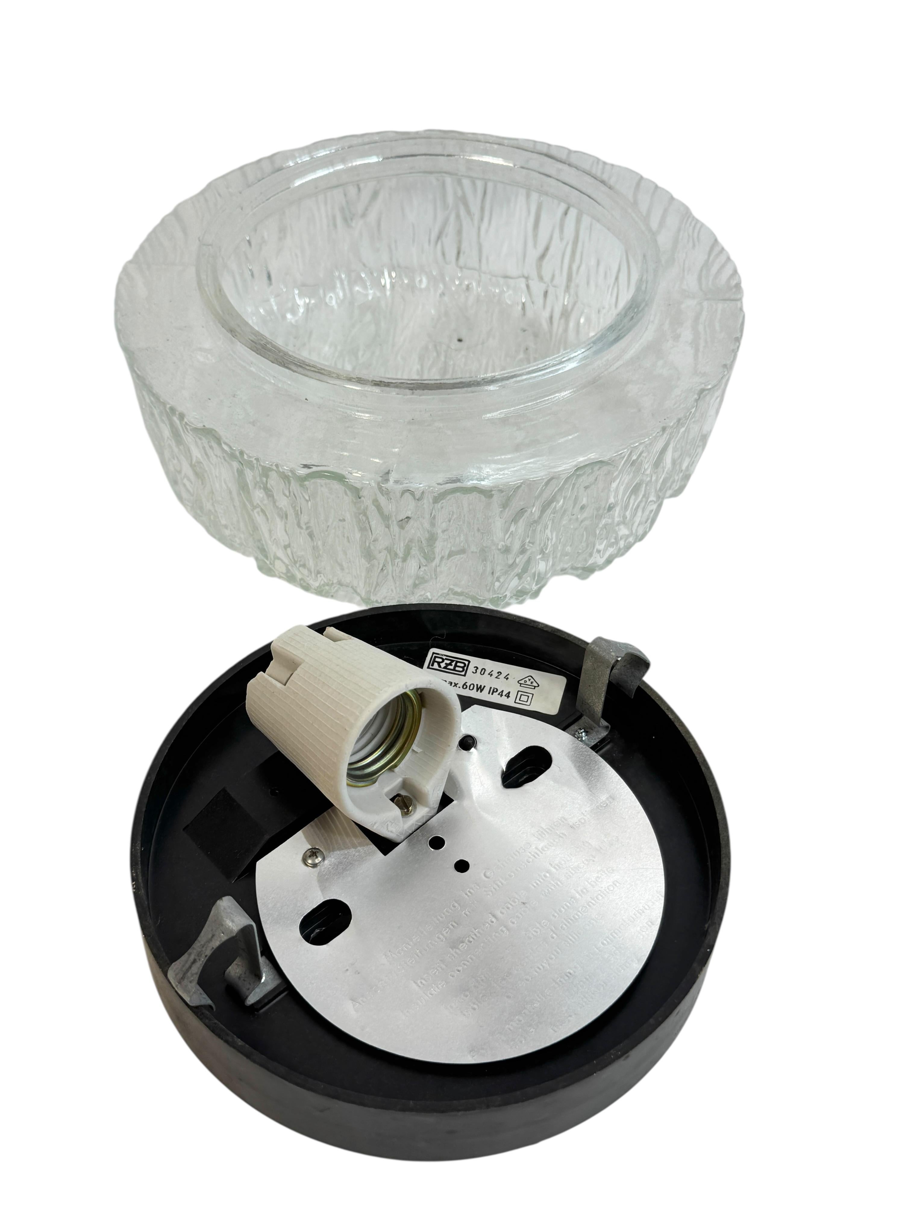 Fine XX secolo Petite Organic Pattern Flushmount Ceiling Light RZB Leuchten, 1980s IP44 in vendita
