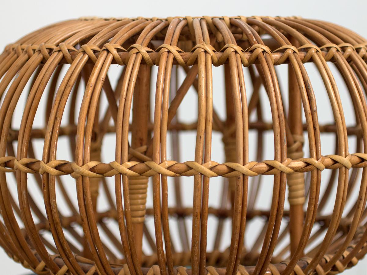 Hand-Woven Petite Ottoman by Franco Albini