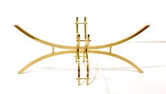 Petite Oval Brass and Glass Coffee Table