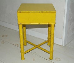Petite Painted Faux Bamboo Occasional Table