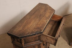 Petite Pair Italian Wooden Console Cabinets w/Egg n Dart Trim & Recessed Panels