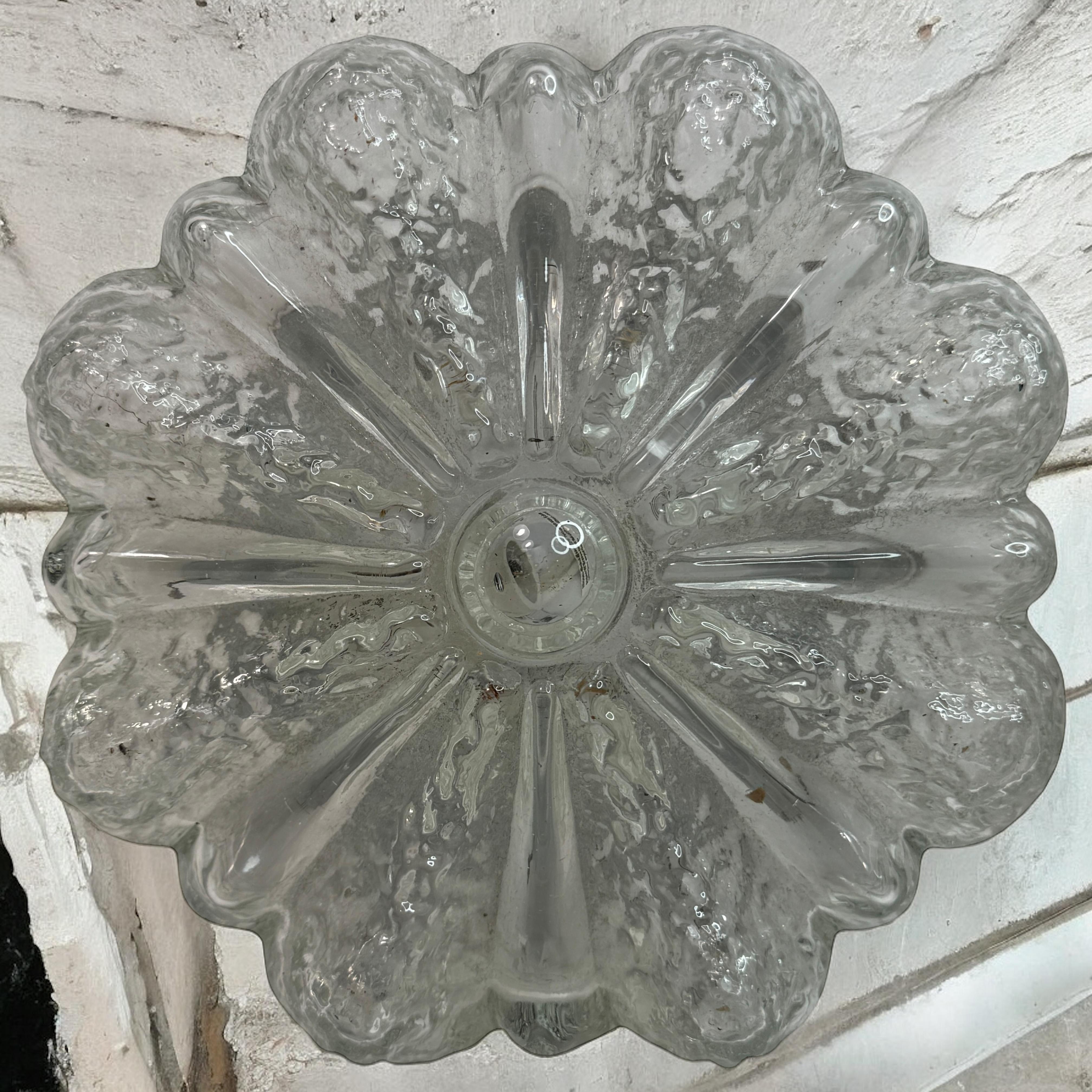 Mid-Century Modern Petite paire de montures encastrées en verre transparent en forme de fleur, Allemagne, années 1960 en vente