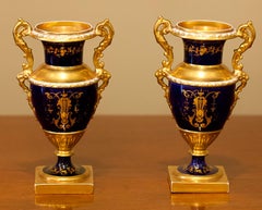 Petite Pair of English Hard-Paste Porcelain Vases, circa 1825