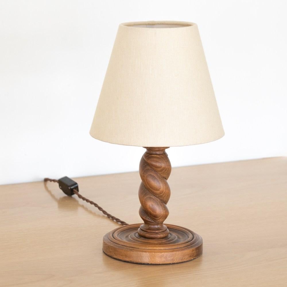 Petite Pair of French Carved Wood Lamps For Sale 3