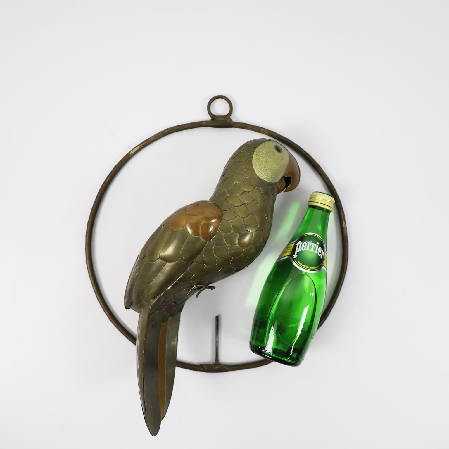 Mexican Petite Parrot Sculpture attributed to Sergio Bustamante For Sale