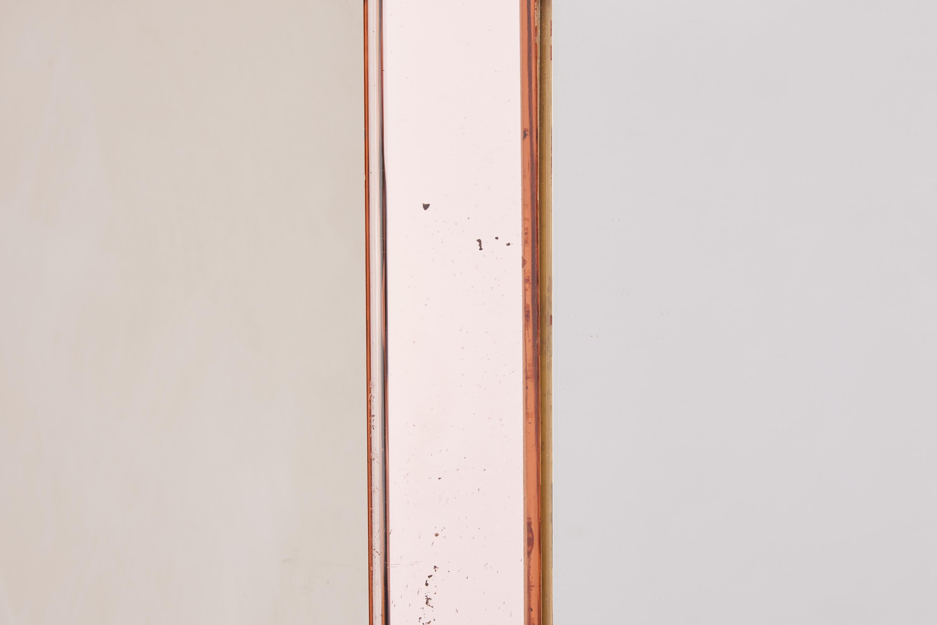 Petite Peach Cristal Art Mirror For Sale 4