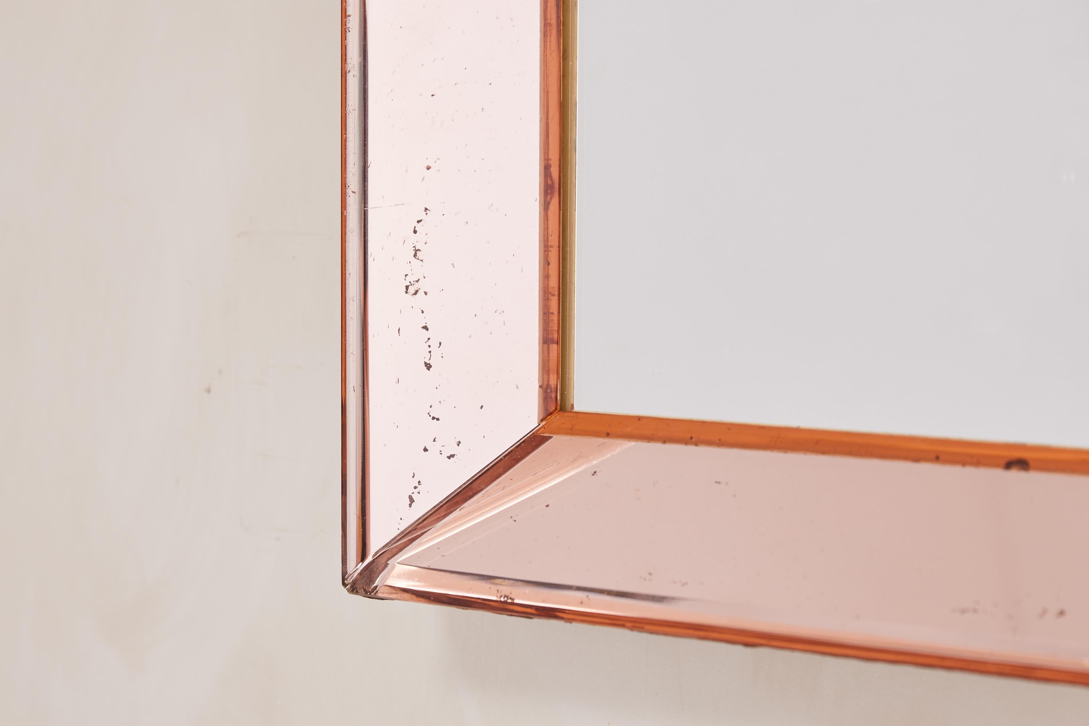 Petite Peach Cristal Art Mirror For Sale 5