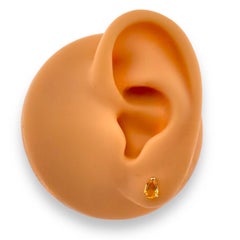 Petite Pear Citrine Stud Earrings in 14K Yellow Gold