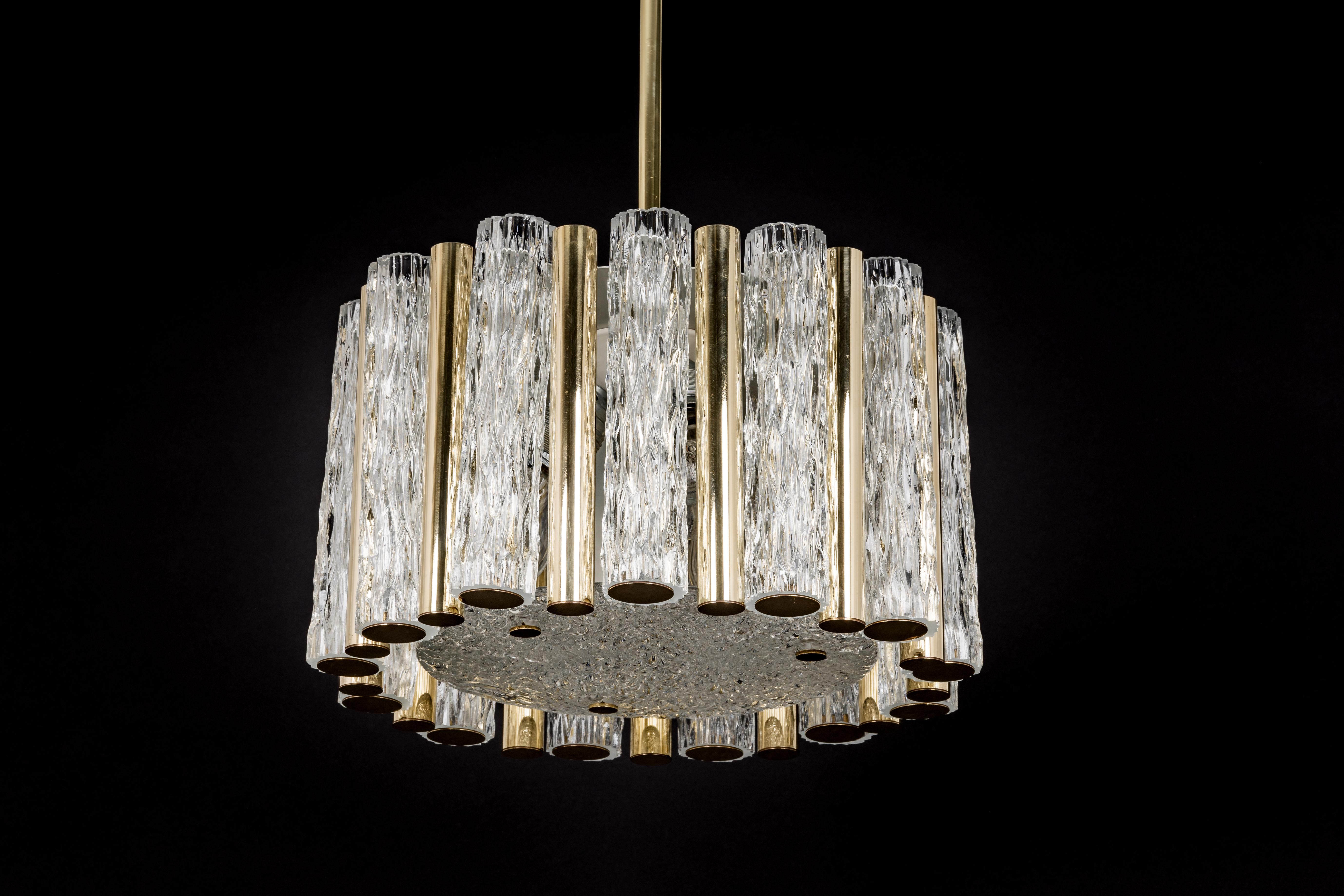 Petite Pendant Light in Brass Drum Form by Kaiser, Germany, 1960s For Sale 6