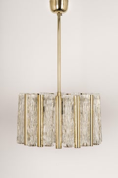 Petite Pendant Light in Brass Drum Form by Kaiser, Germany, 1960s