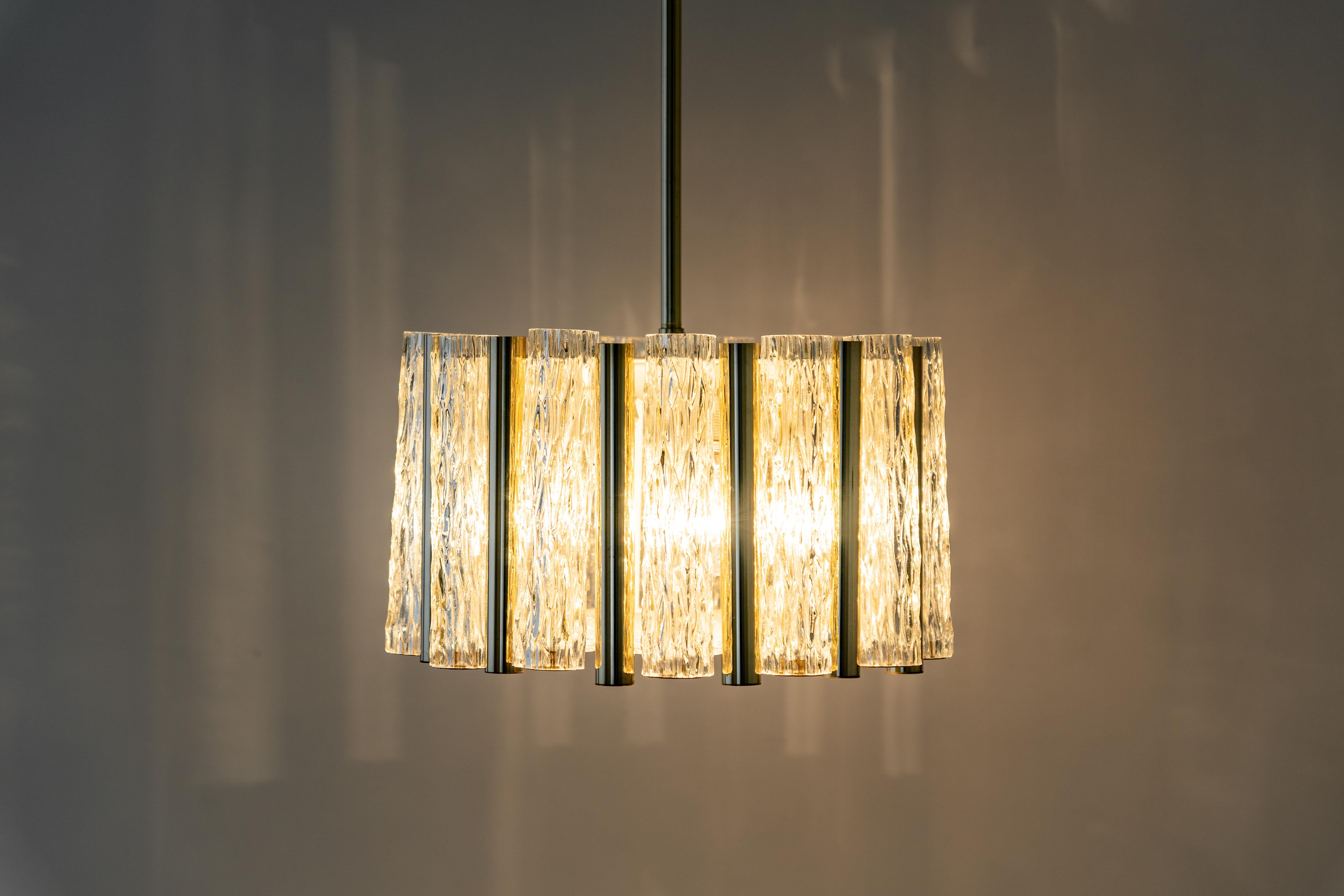 Petite Pendant Light in Brass Drum Form by Kaiser, Germany, 1960s 2