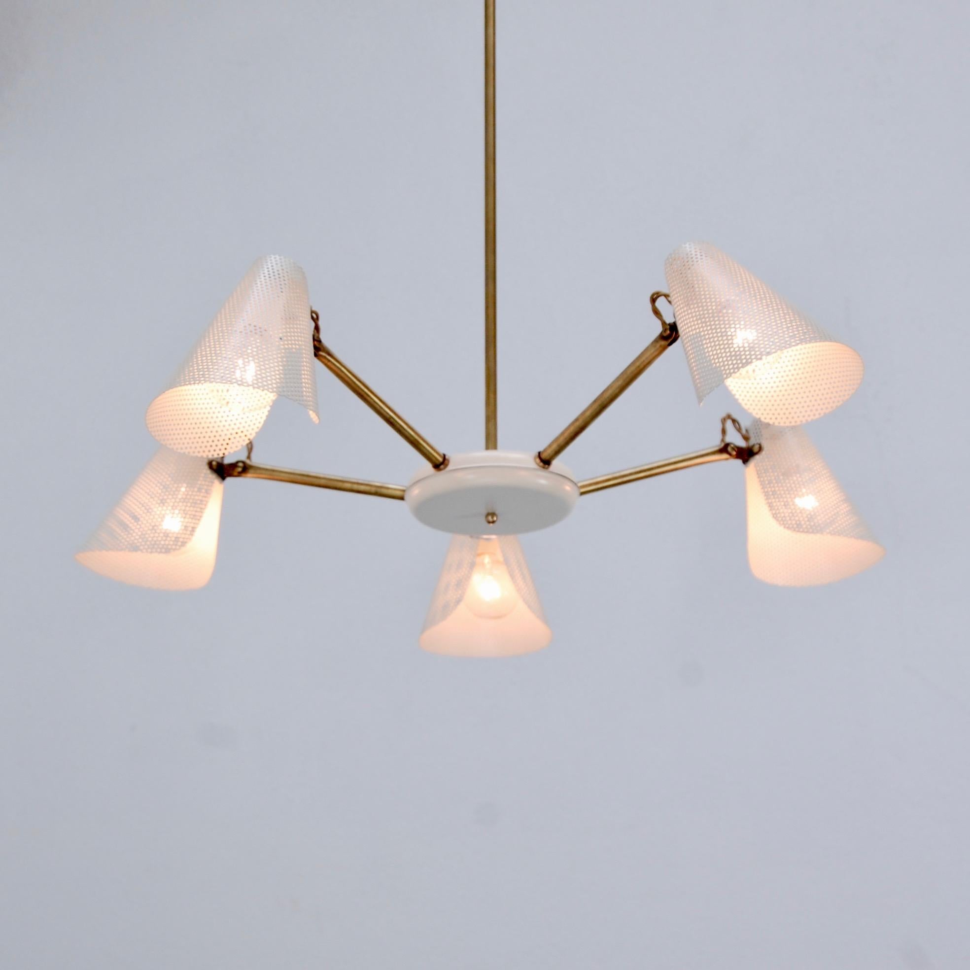 Mid-20th Century Petite Perforated French Chandelier