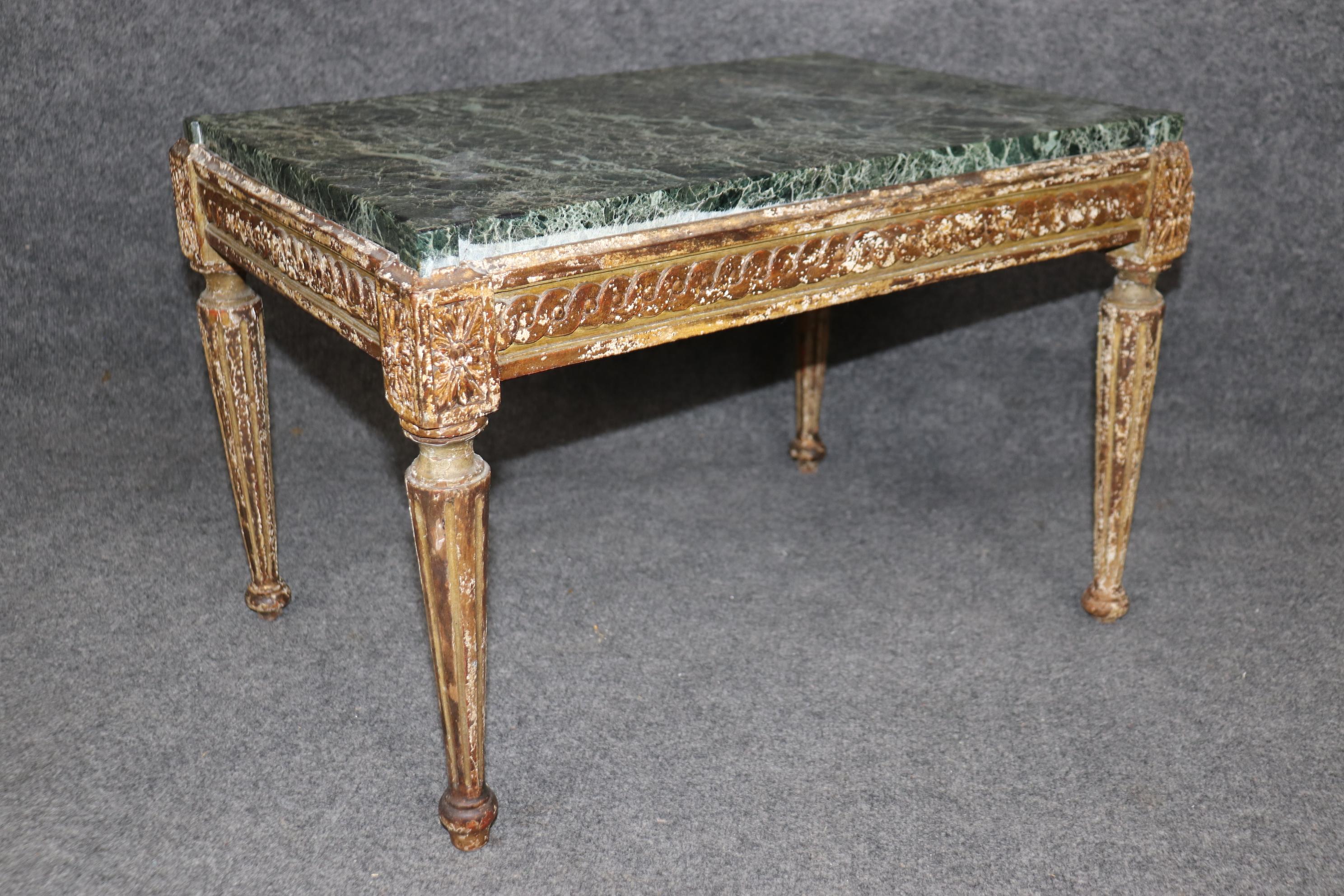 Marble Petite Period 18th century French Distressed Occasional End Table Circa 1780 For Sale