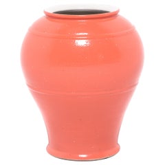 Persimmon Orange Tapered Plum Vase