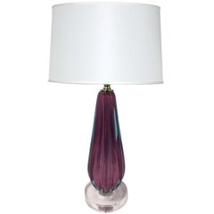 Retro Pink and Blue Murano Glass Table Lamp