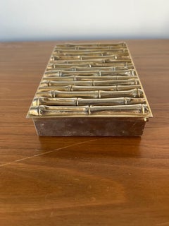 Petite Plated Faux Bamboo Container Baguès, Francia, anni '60