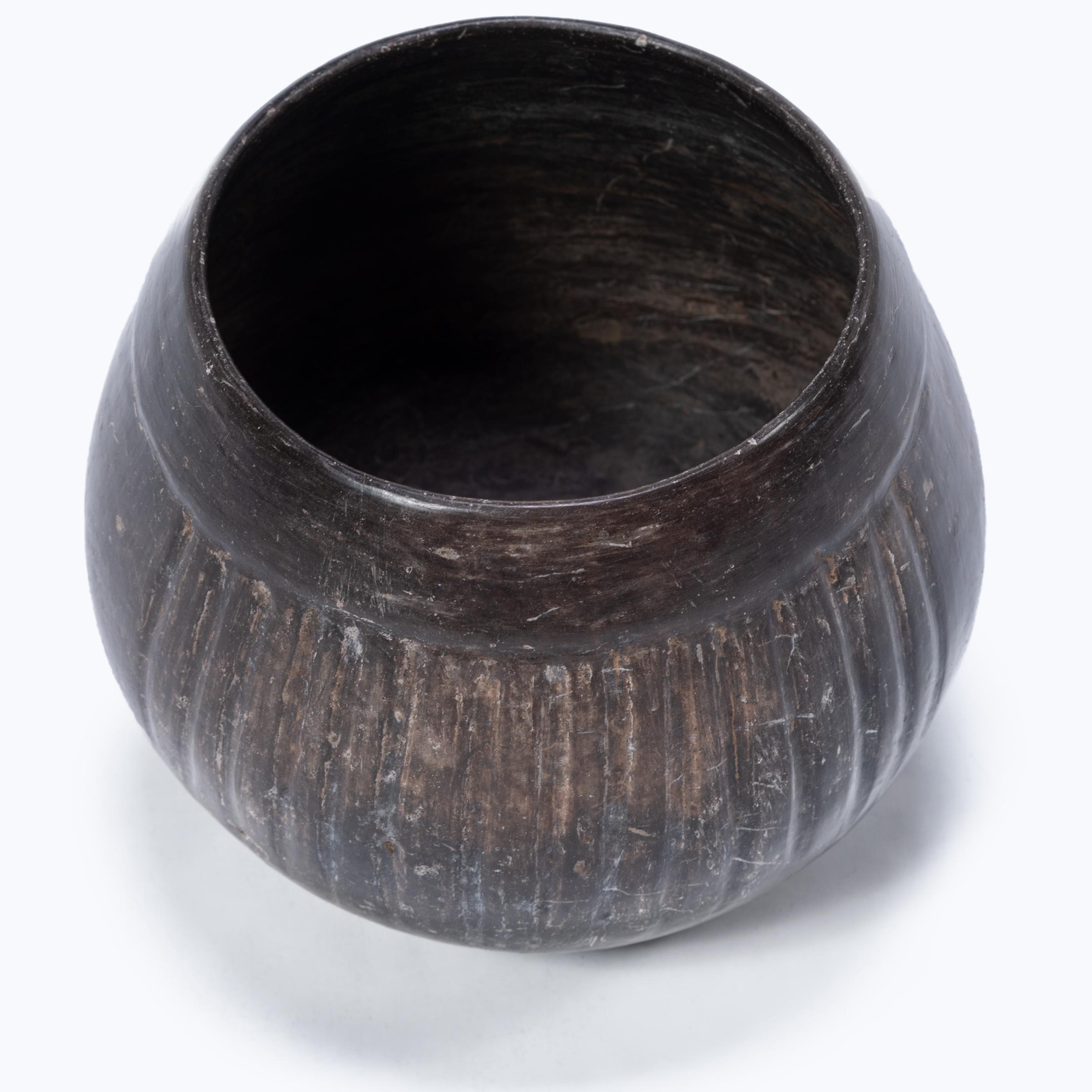 18th Century and Earlier Petite Pre-Columbian Blackware Vessel