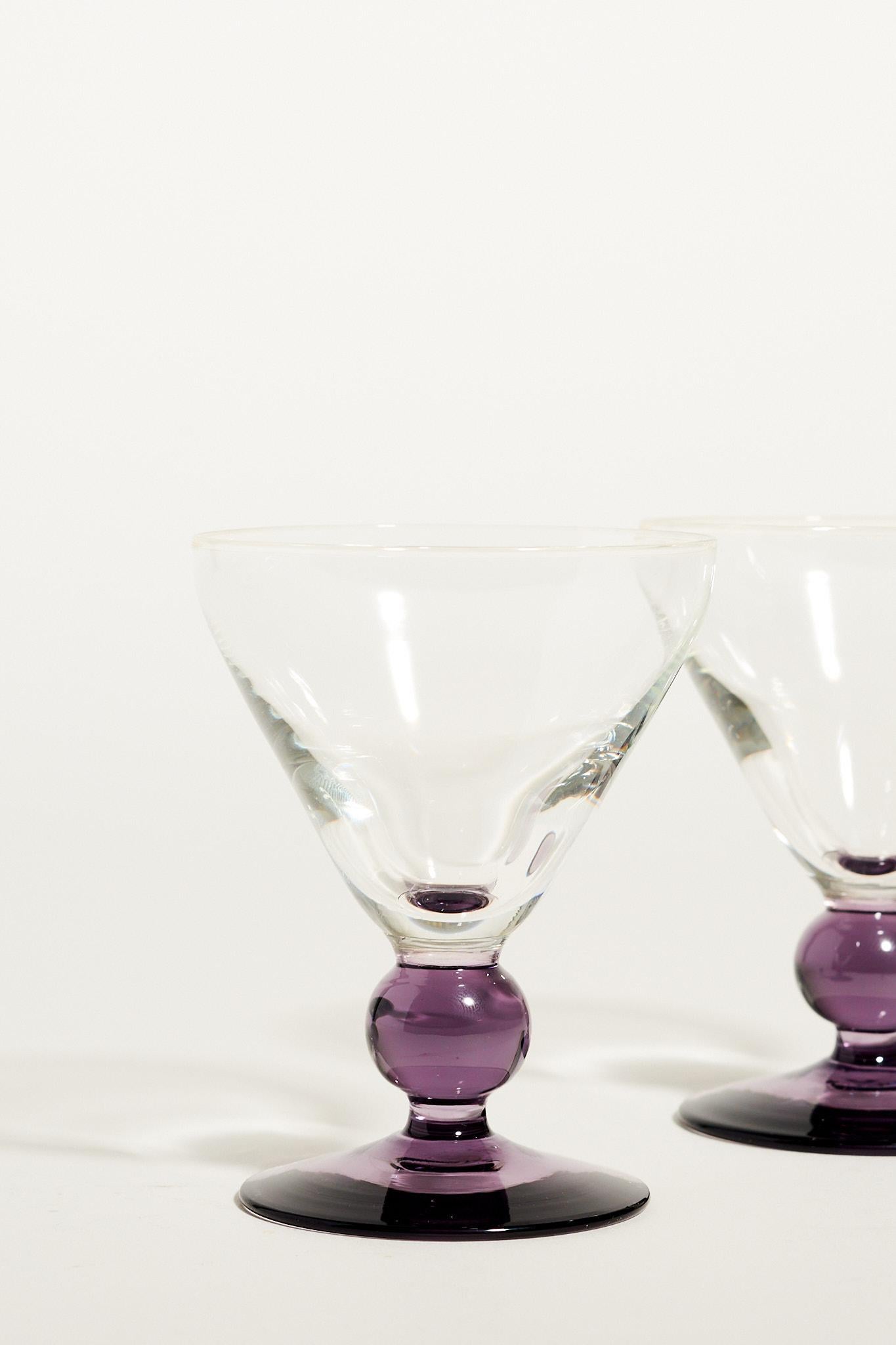 purple stem wine glasses