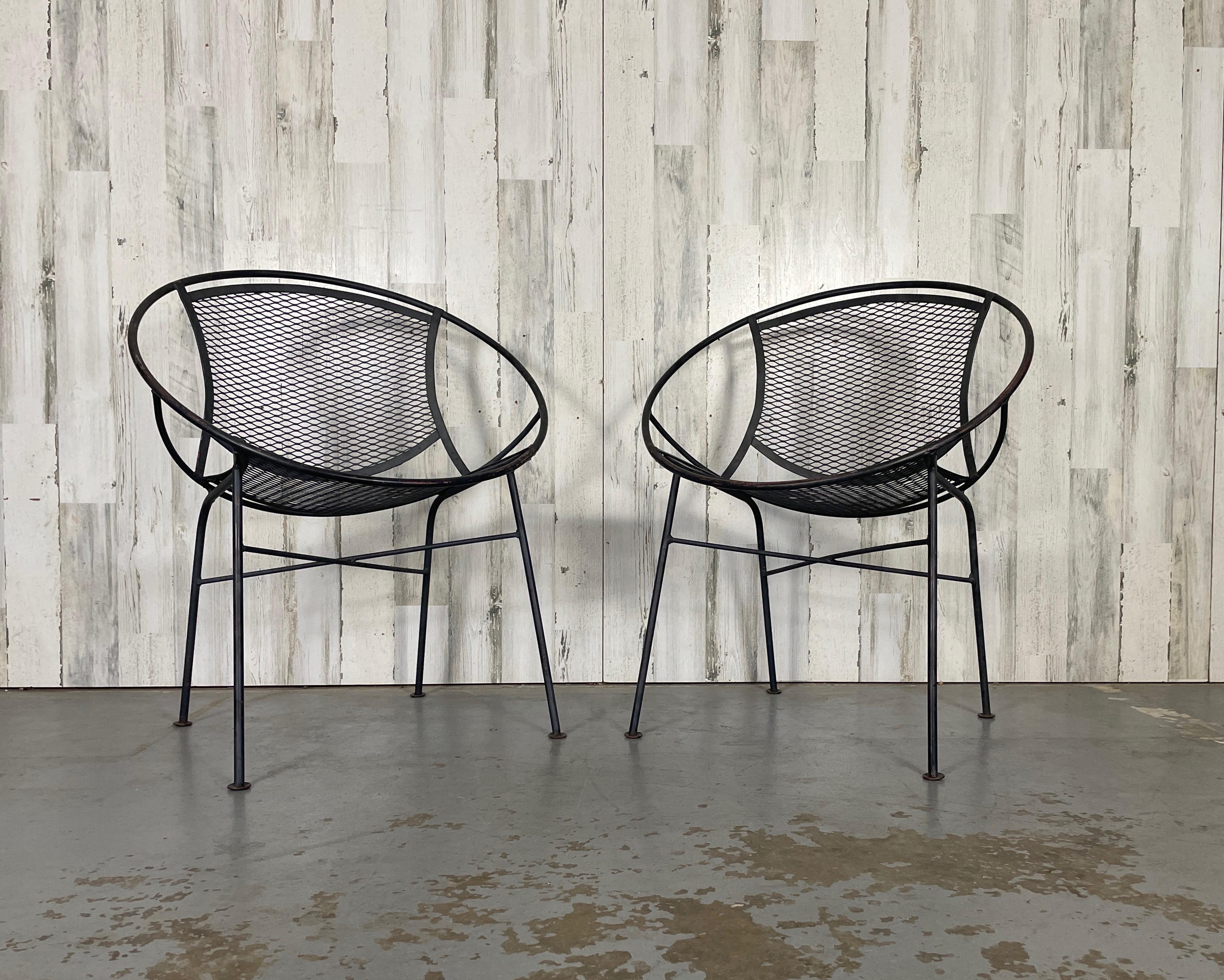 Petite Radar chairs in the style of Salterini- A pair. Great addition for a smaller garden/patio space.