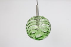 Petite Rare Green Murano Ball Pendant Light by Doria, Germany, 1970s