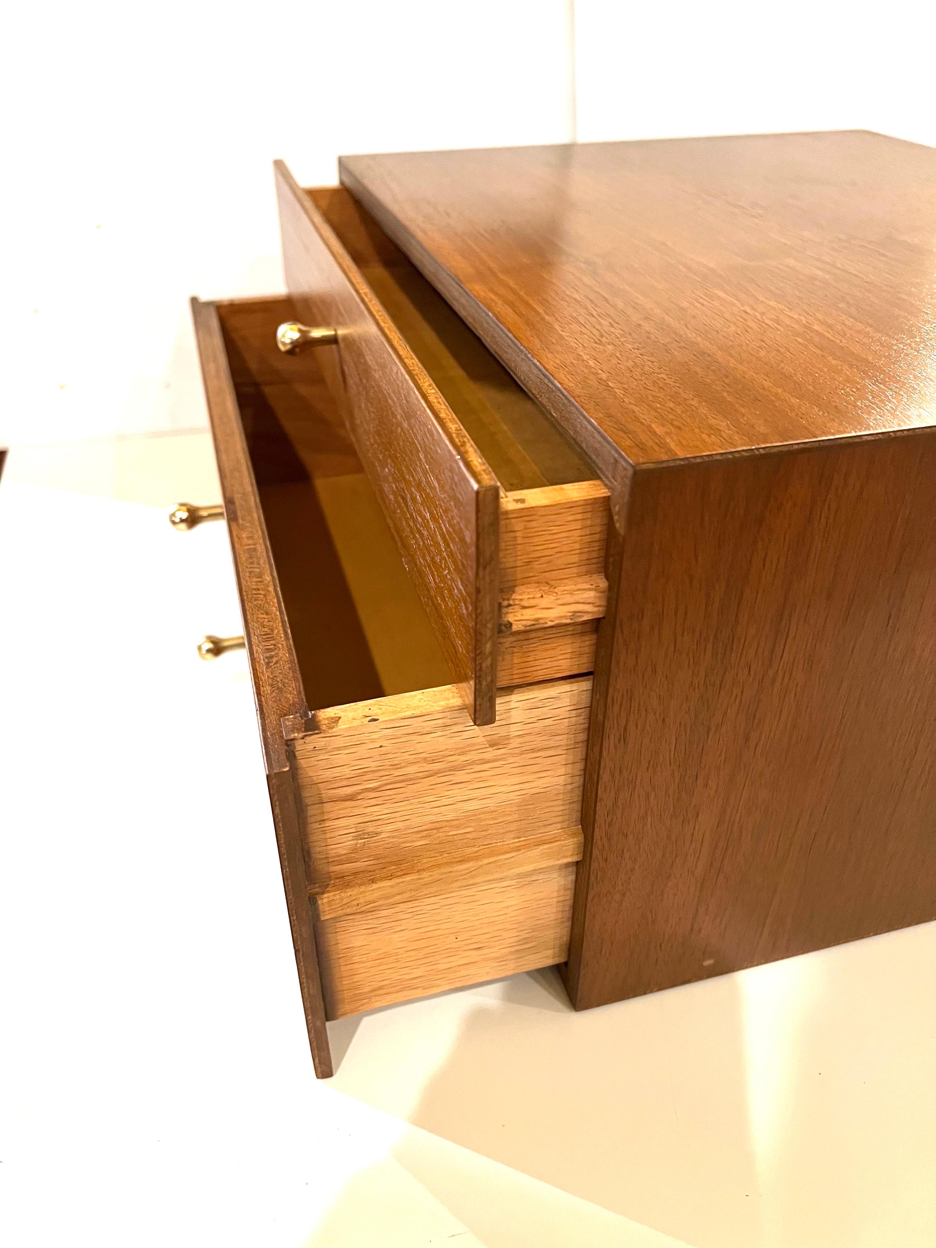 American Petite & Rare Jewelry Chest by Arthur Umanoff in Walnut & Brass Midcentury For Sale