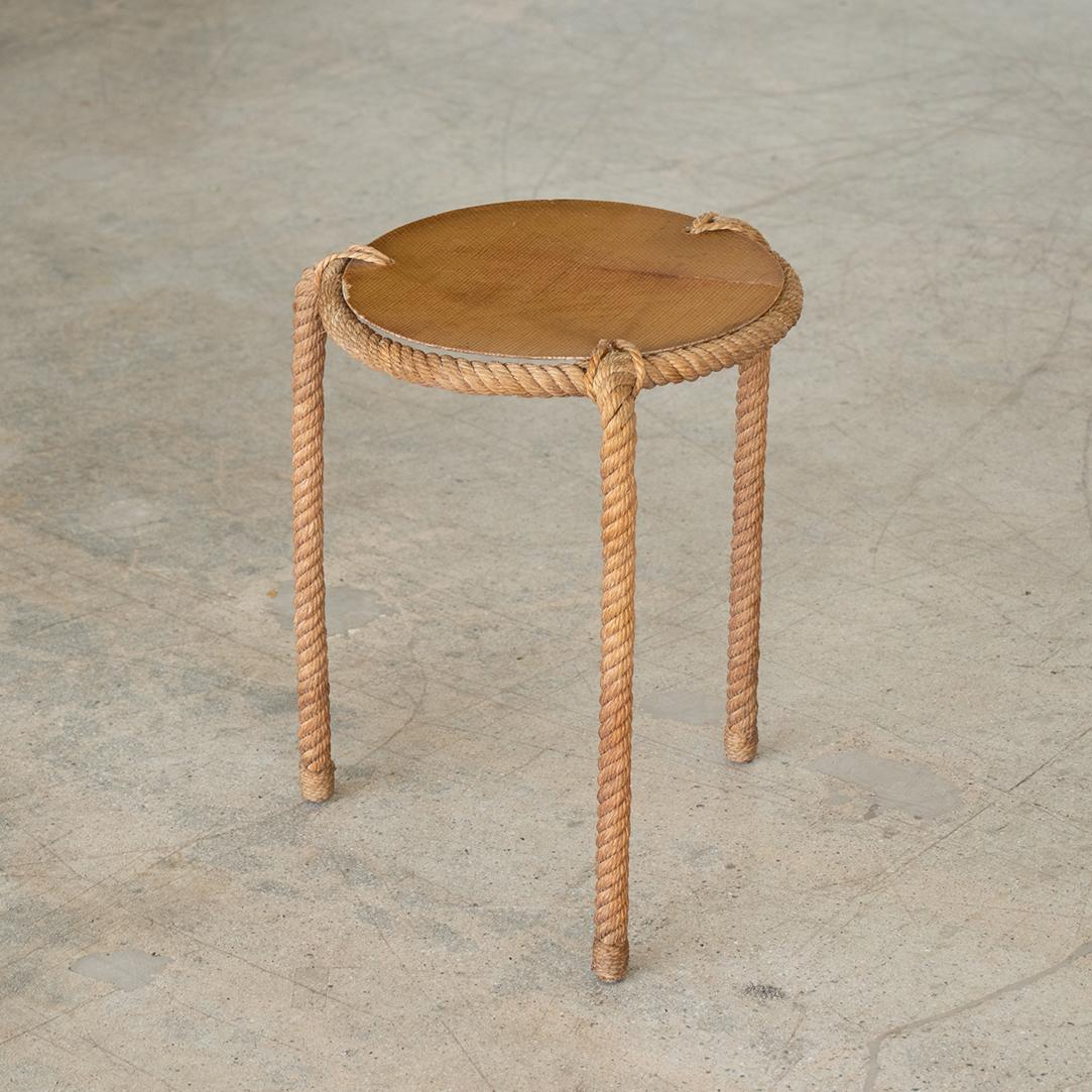 French Petite Rope Table by Audoux-Minet