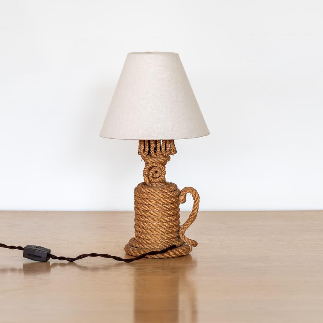 Petite Rope Table Lamp by Audoux-Minet In Good Condition In Los Angeles, CA