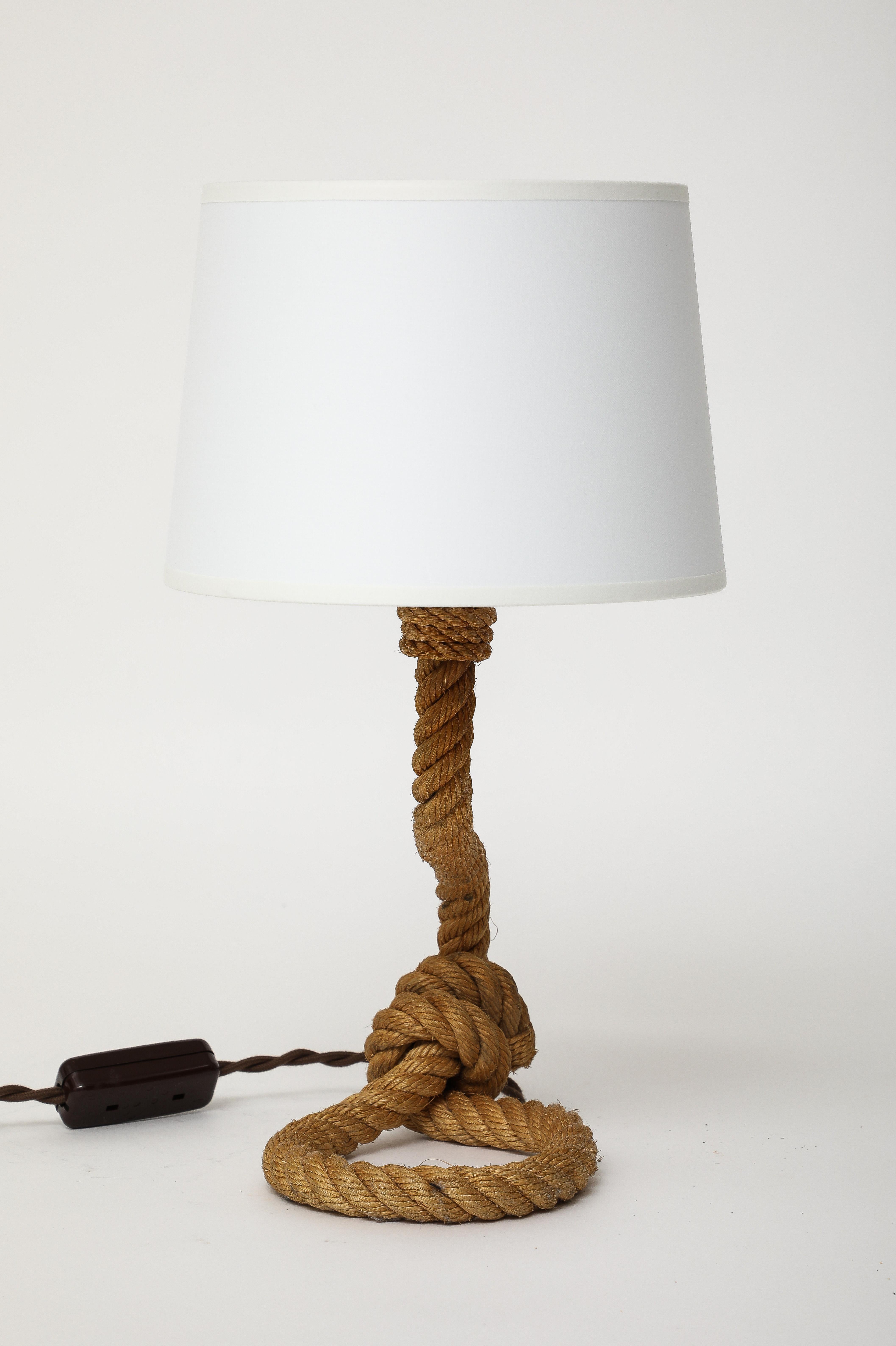 Petite Rope Table Lamp by Audoux Minnet - France 1960's 3