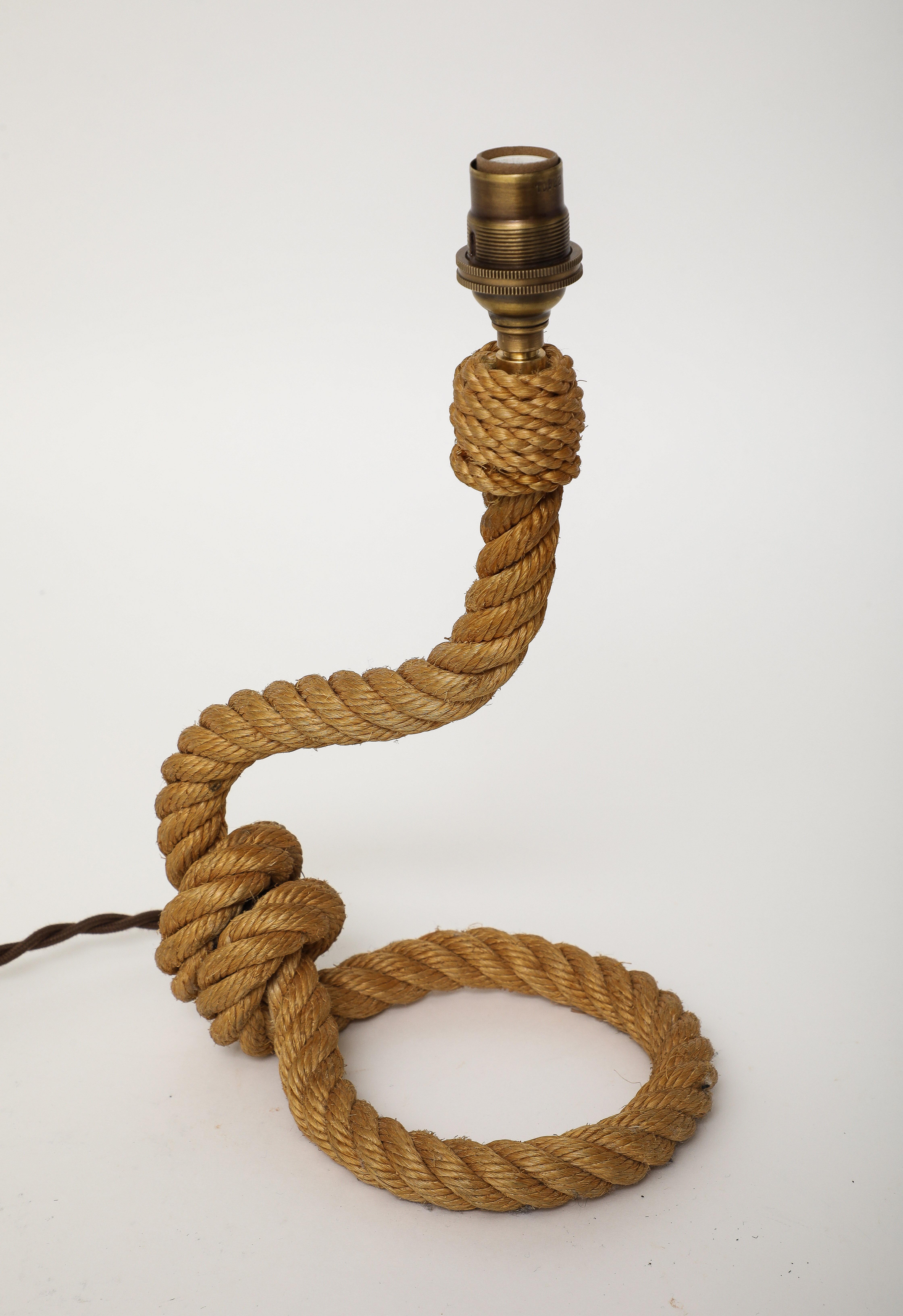 Petite Rope Table Lamp by Audoux Minnet - France 1960's 4