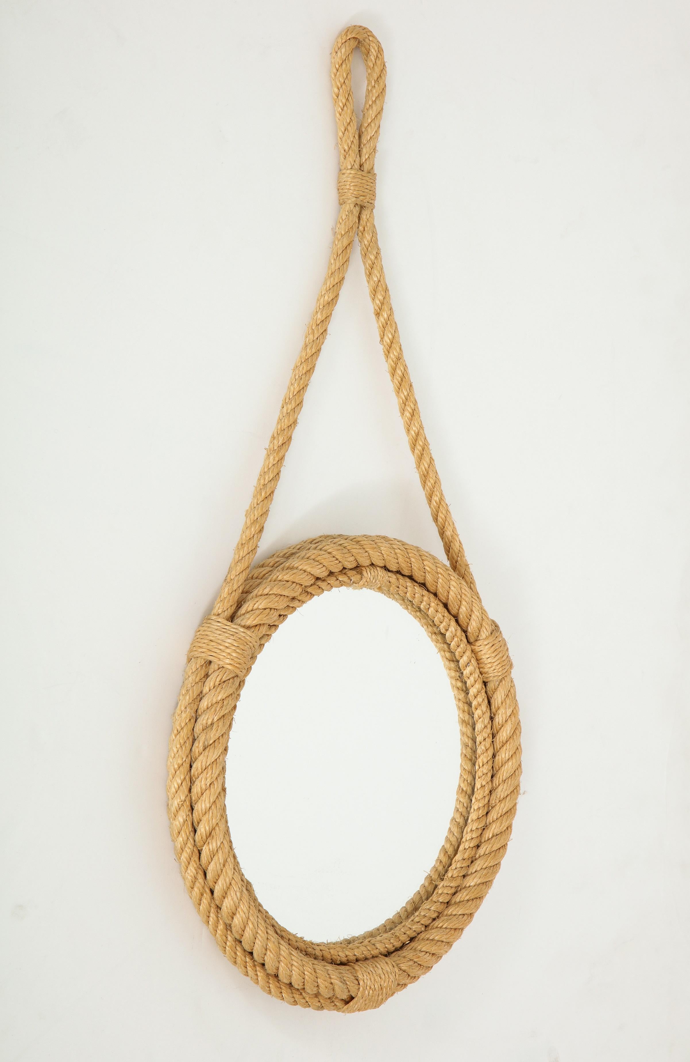 mirror with rope hanger