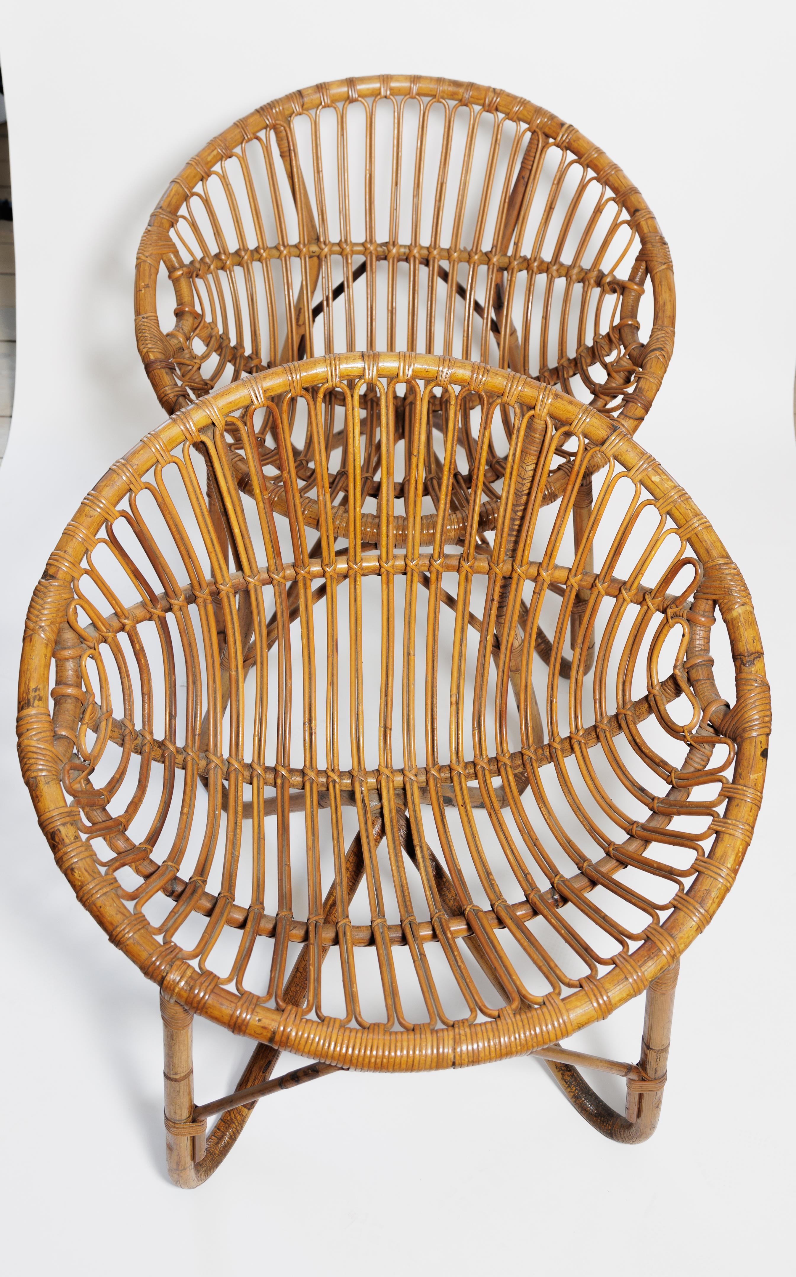 Unique pair of rattan chairs in 