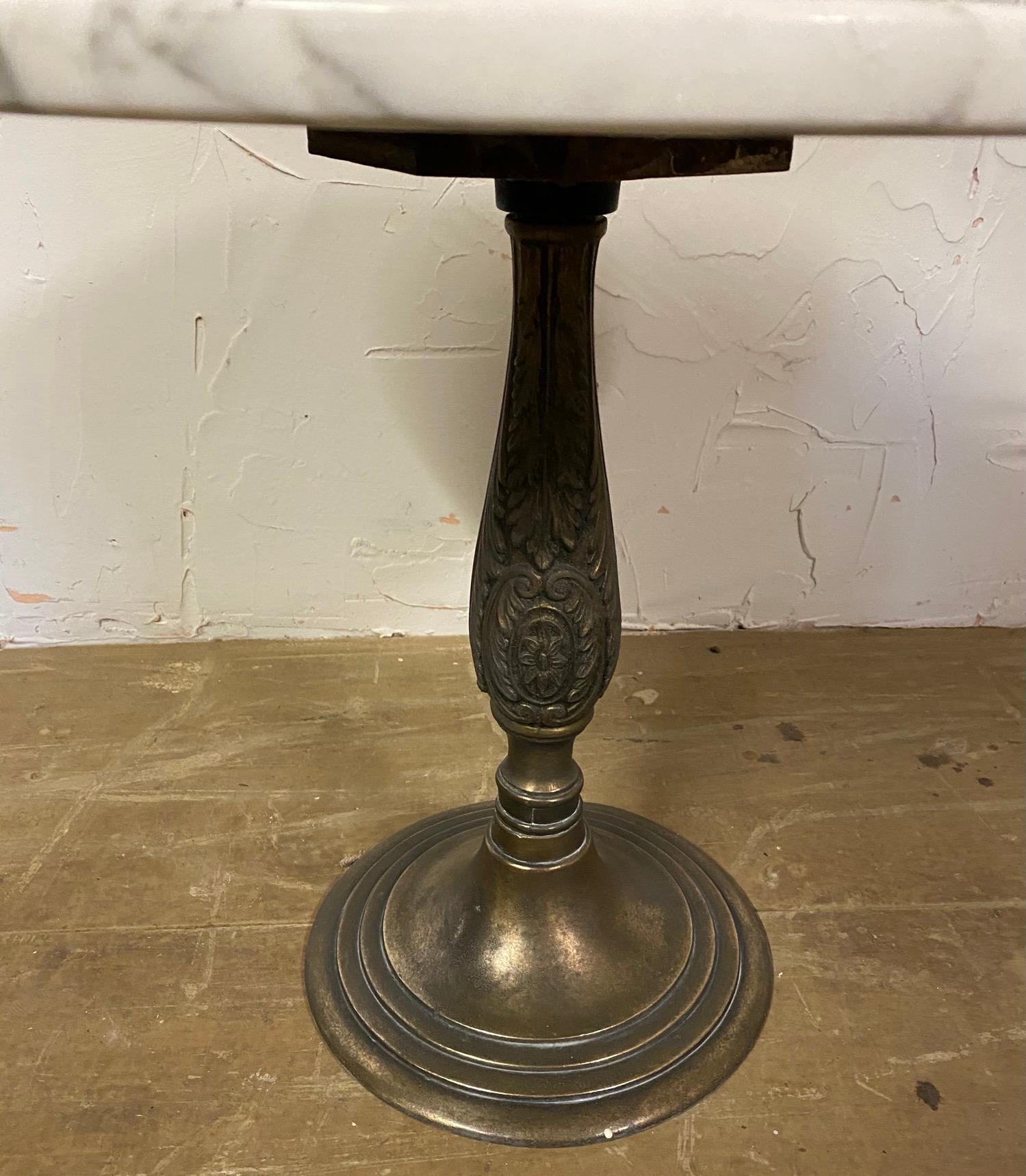 Petite Round Marble Top Pedestal Table 1