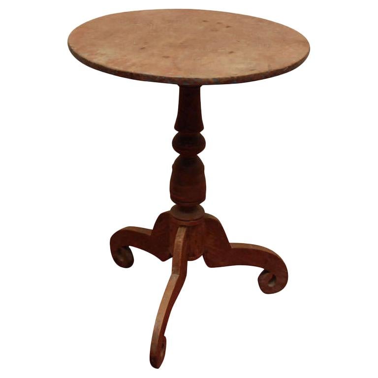 Petite Round Teak Pedestal Wine Table