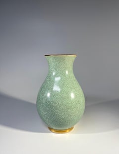 Petite Royal Copenhagen Green Crackle Glazed Baluster Vase #3474