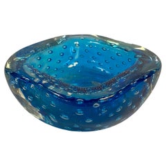 Vintage Petite Sapphire Bullicante Murano Art Glass  Dish