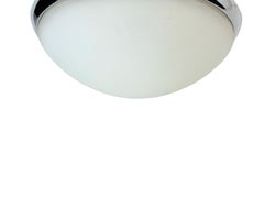 Petite applique ou plafonnier en verre satiné et chrome, années 1980, Allemagne