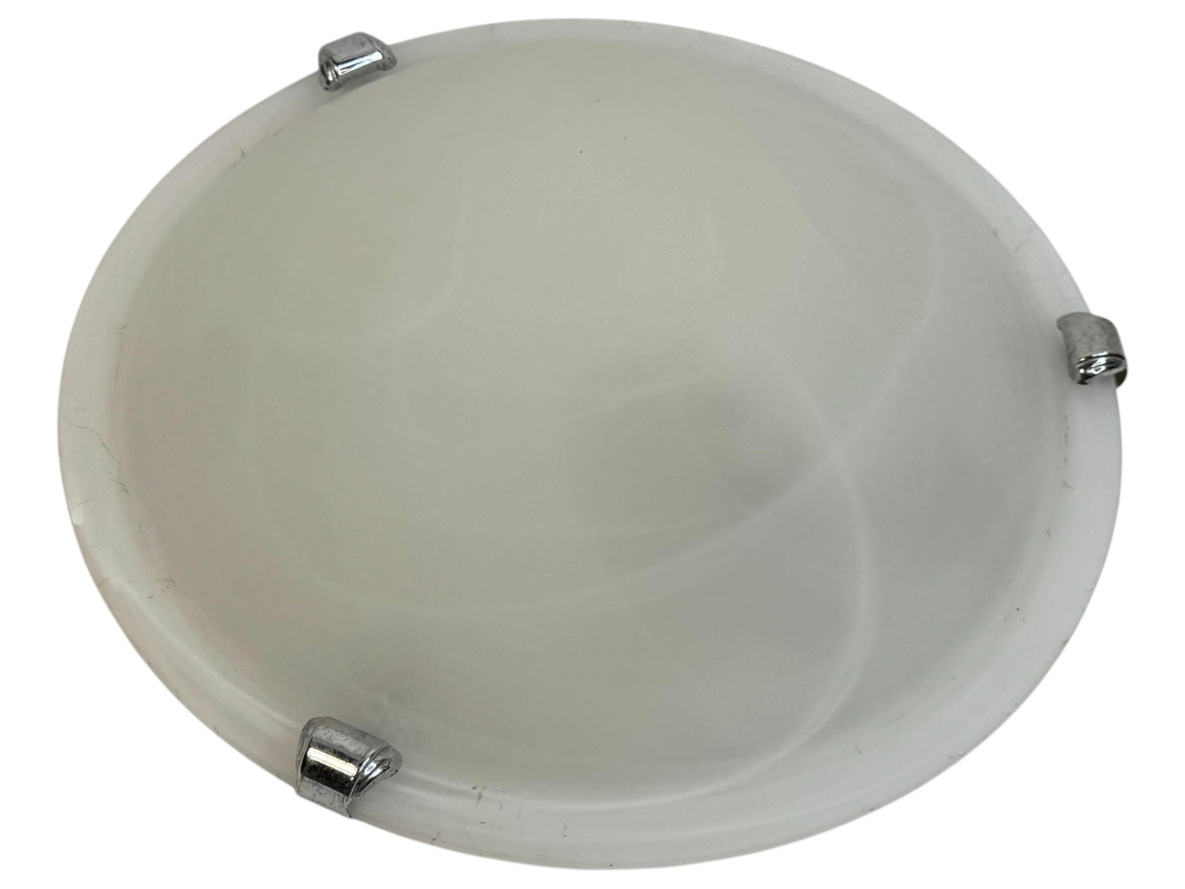 Art Déco Petite Satin Swirl Glass Flush Mount, anni '80, EGLO Leuchten, Austria in vendita