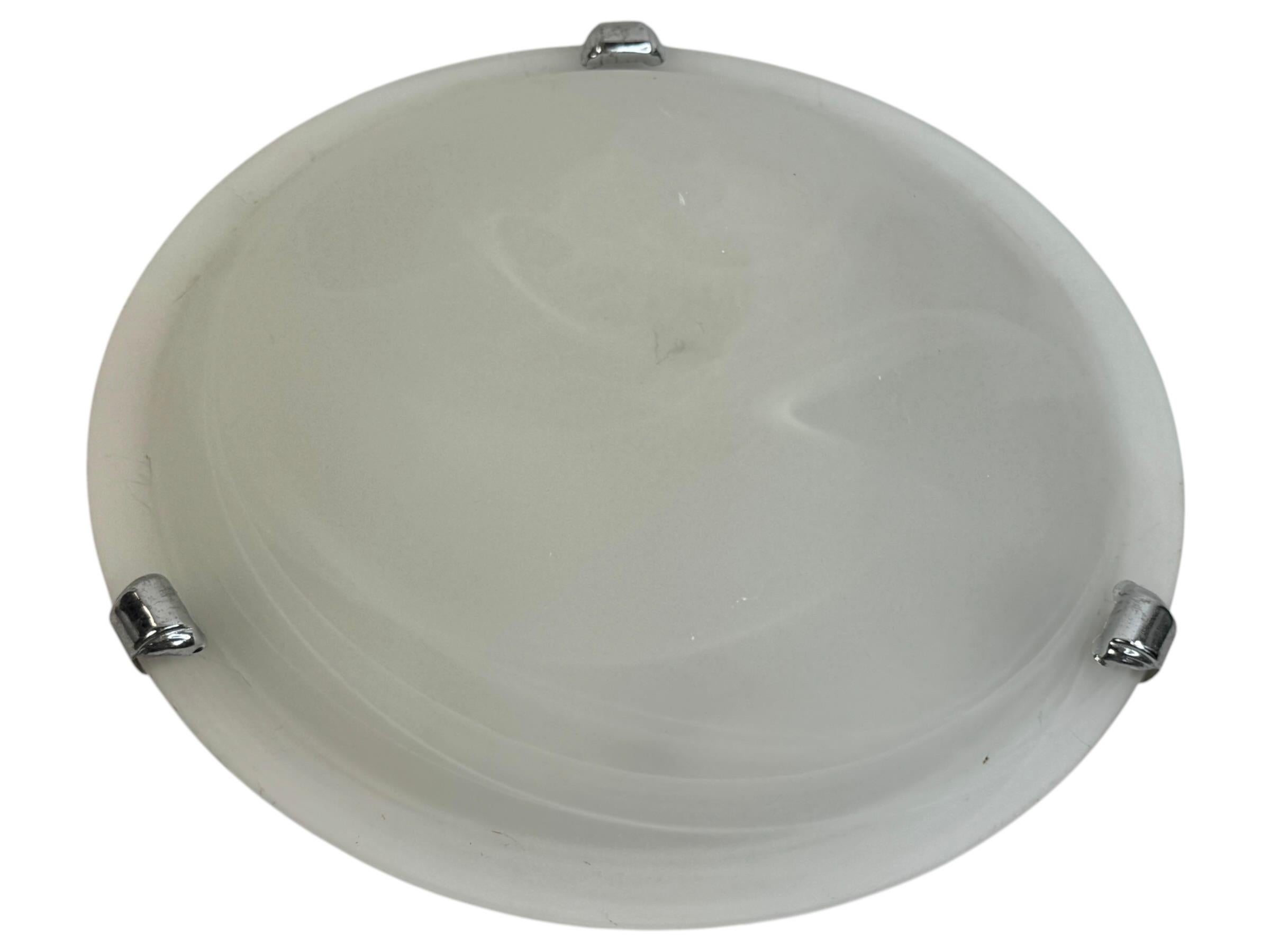 Art Déco Petite Satin Swirl Glass Flush Mount, anni '80, EGLO Leuchten, Austria in vendita