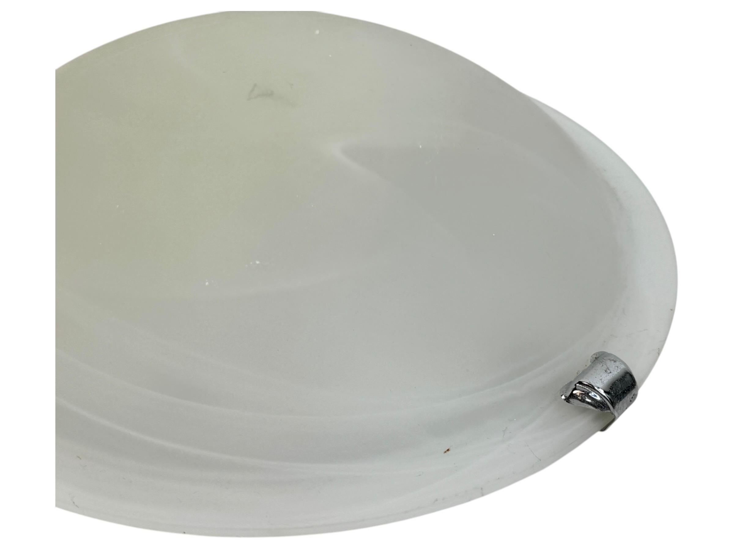 Austriaco Petite Satin Swirl Glass Flush Mount, anni '80, EGLO Leuchten, Austria in vendita