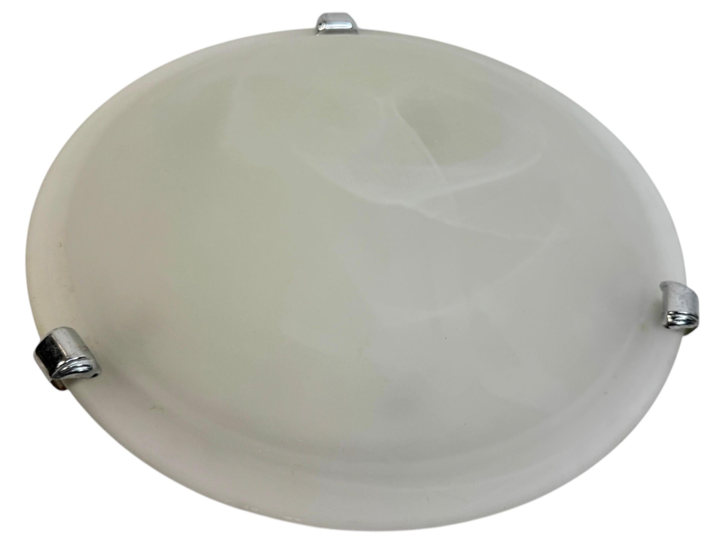 Metallo Petite Satin Swirl Glass Flush Mount, anni '80, EGLO Leuchten, Austria in vendita