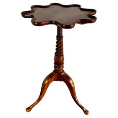 Antique Petite Scalloped Mahogany Side Table