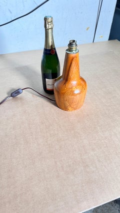 Petite Scandinavian-Style Table Lamp, Pear-Shaped Light Wood, 1960s