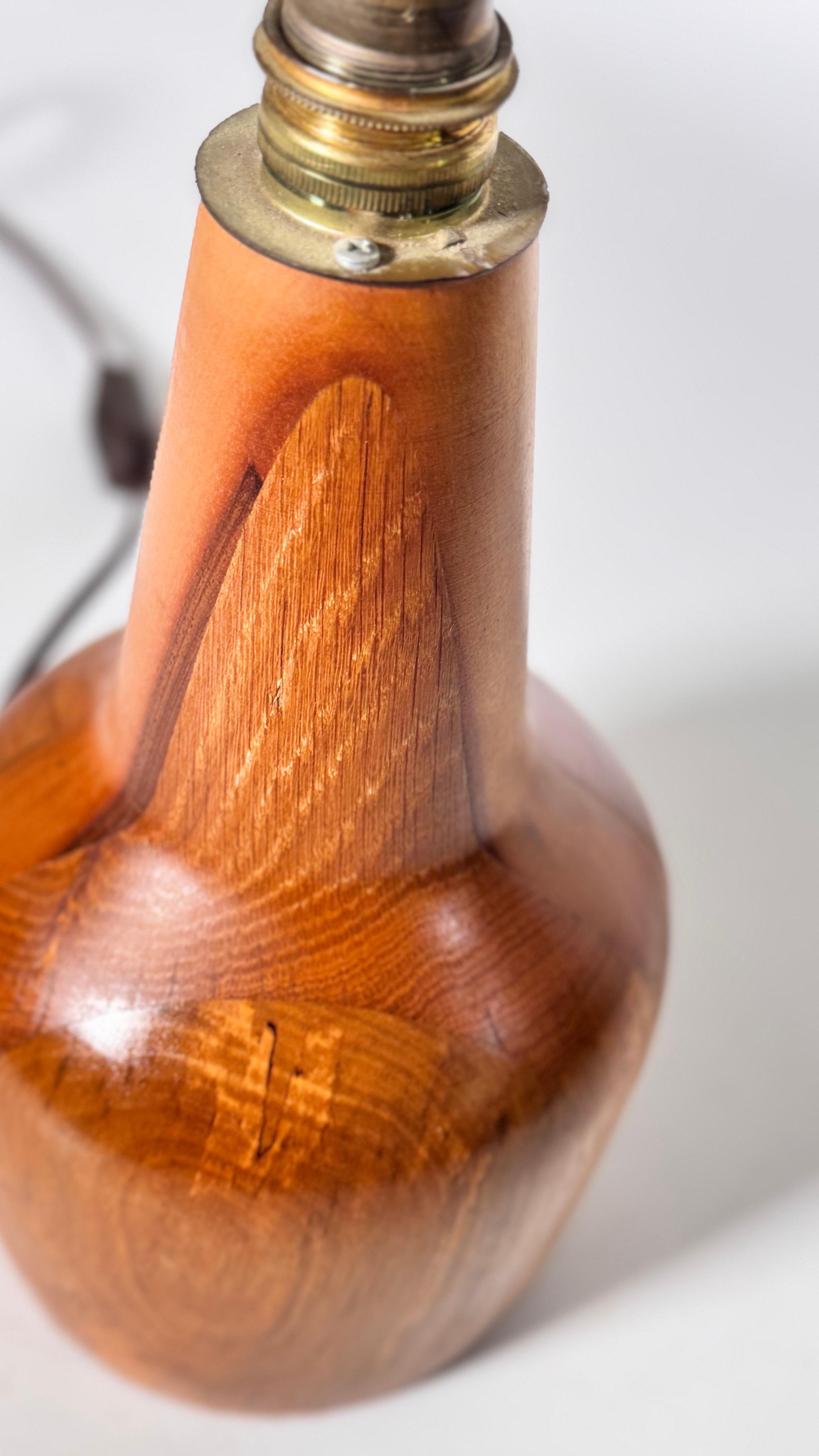 Danish Petite Scandinavian-Style Table Lamp, Pear-Shaped Light Wood, 1960s For Sale