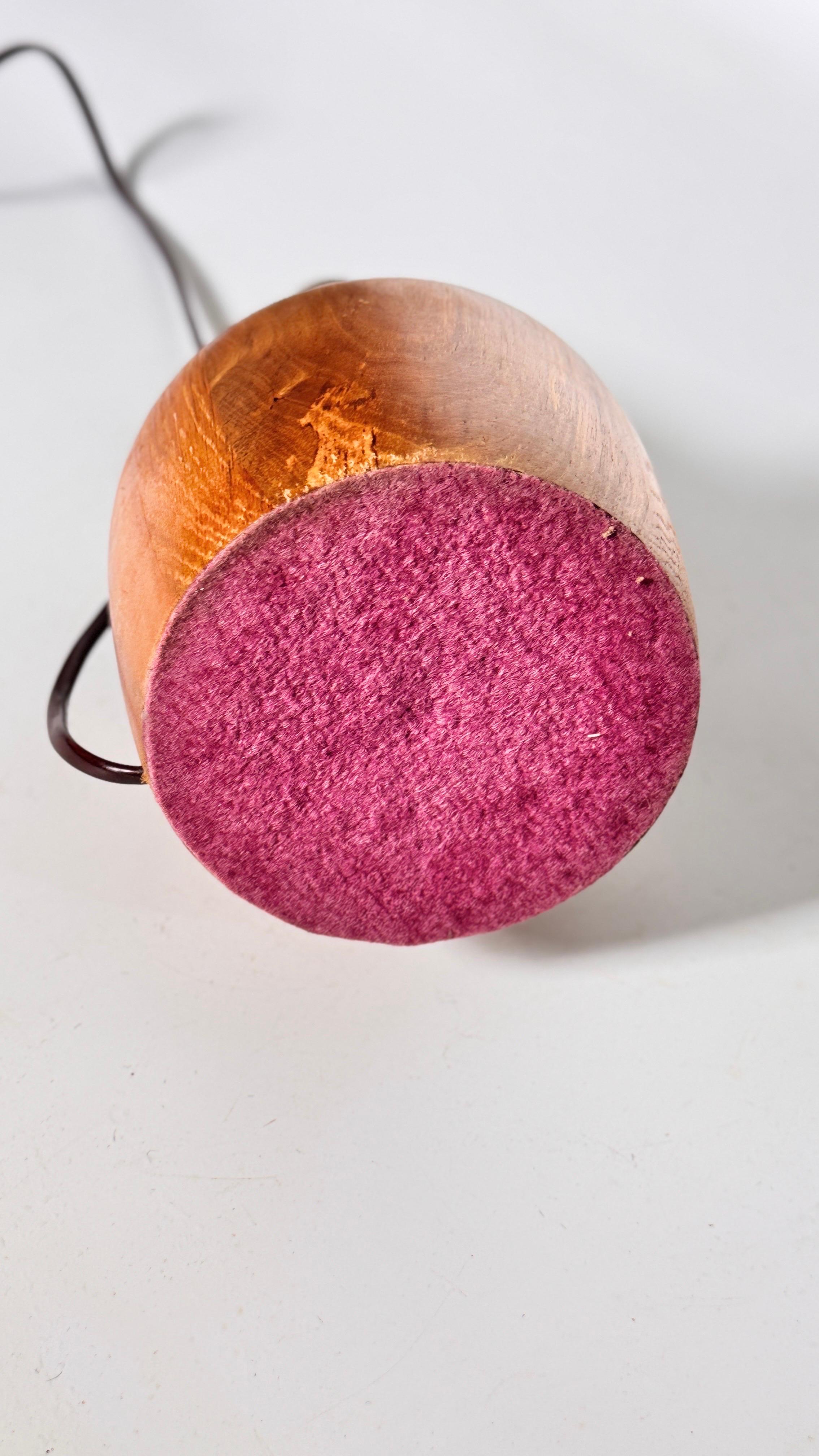 20th Century Petite Scandinavian-Style Table Lamp, Pear-Shaped Light Wood, 1960s For Sale