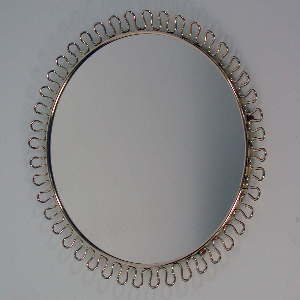 Petite Sculptural Brass Loop Mirror Attr. to Josef Frank for Svenskt Tenn, 1950s 2