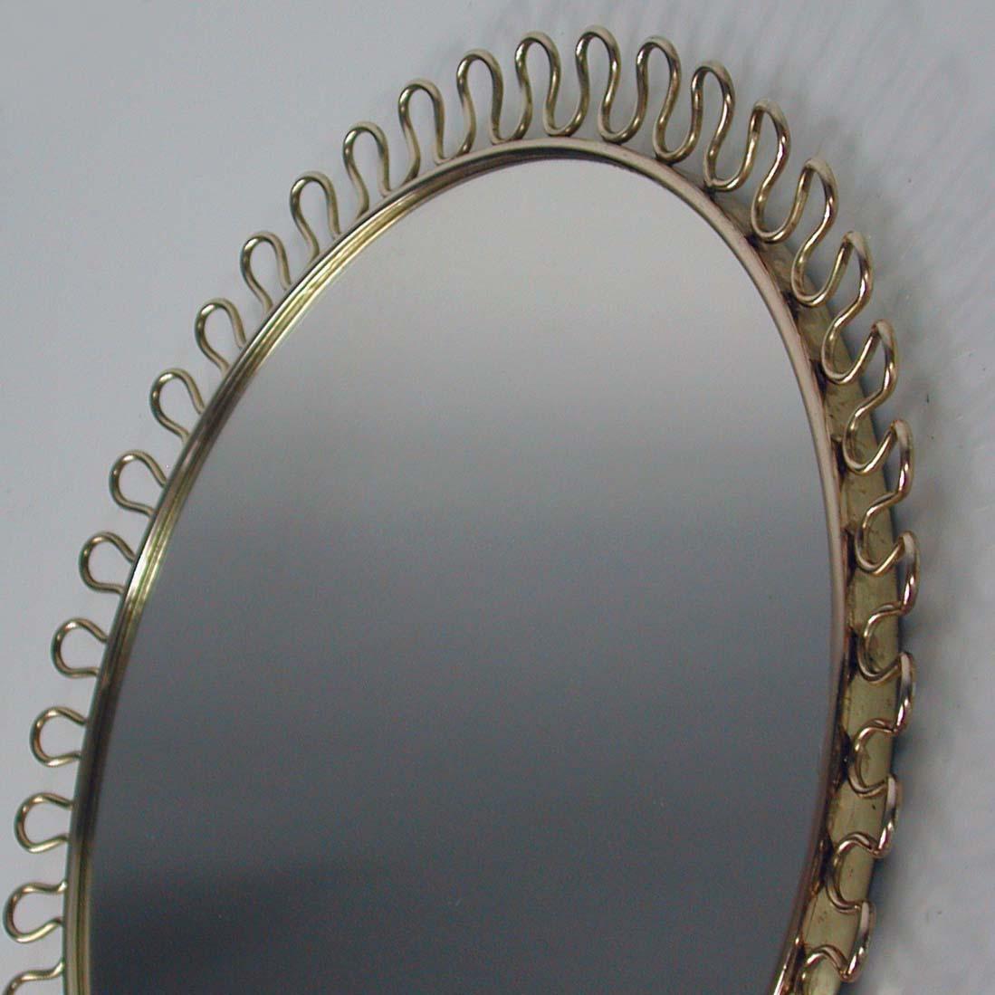 Petite Sculptural Brass Loop Mirror Attr. to Josef Frank for Svenskt Tenn, 1950s 3