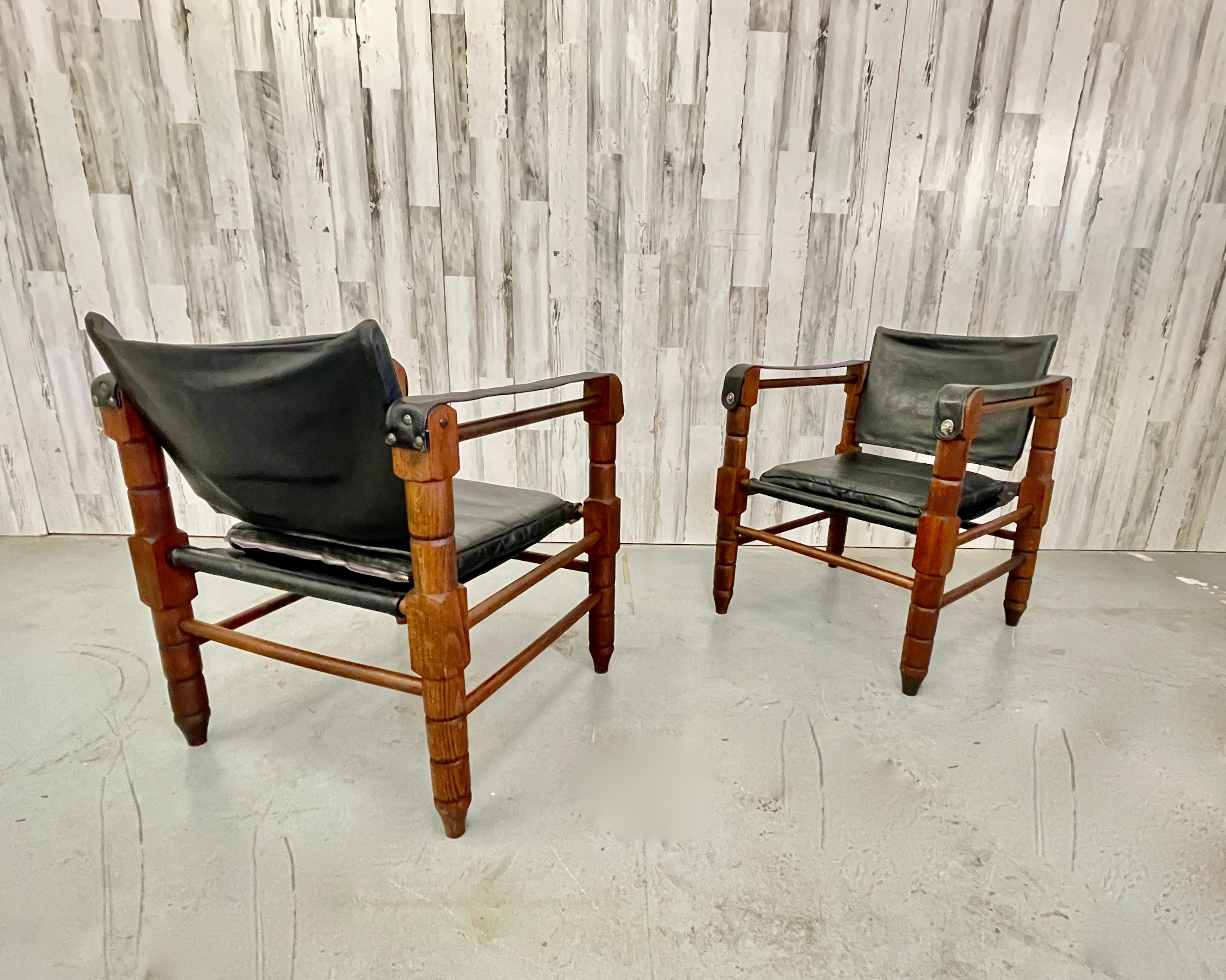 Mid-Century Modern Petite Sculptural Safari Lounge Chairs