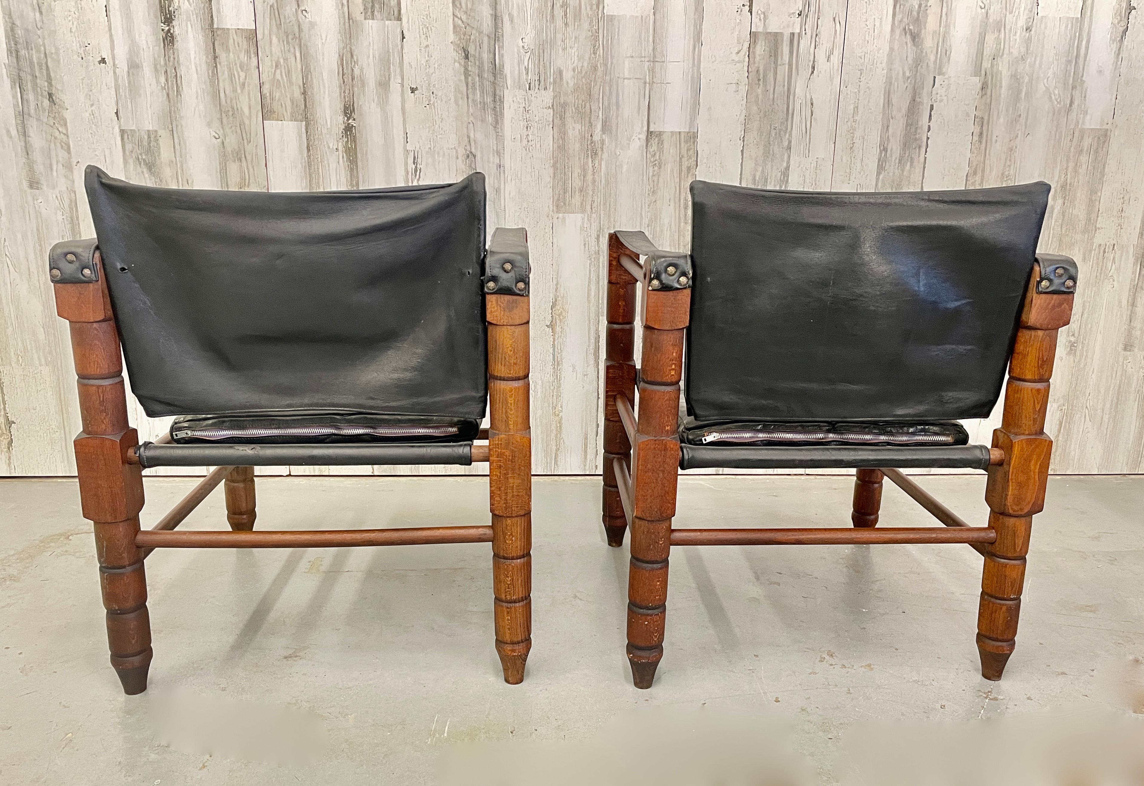 20th Century Petite Sculptural Safari Lounge Chairs