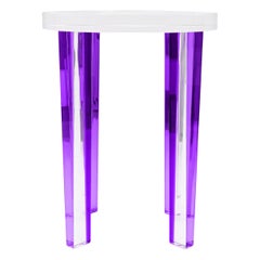 Petite Side Table in Purple Lucite